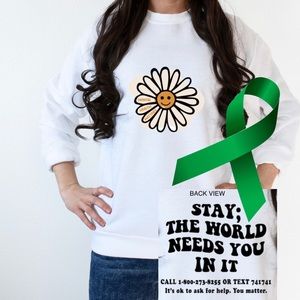 Mental health matters - stay graphic crewneck sweatshirt oversized extra large